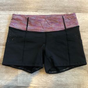Lululemon black spandex shorts 4